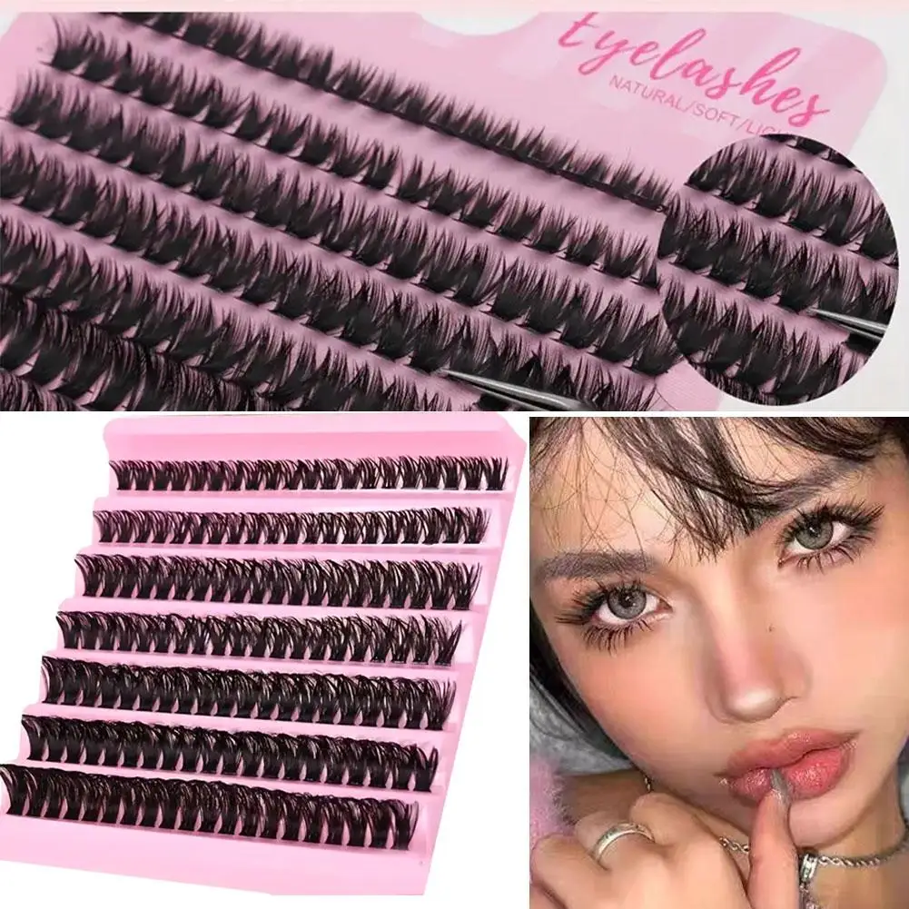 ขนตาปลอมแบบช่อ 8D หนาฟู 140/280 ชิ้น แบบ D Curl ขนตาเส้นต่อเส้น 8-16 มม. คละขนาด ขนตาปลอม 40D 60D หนาฟู