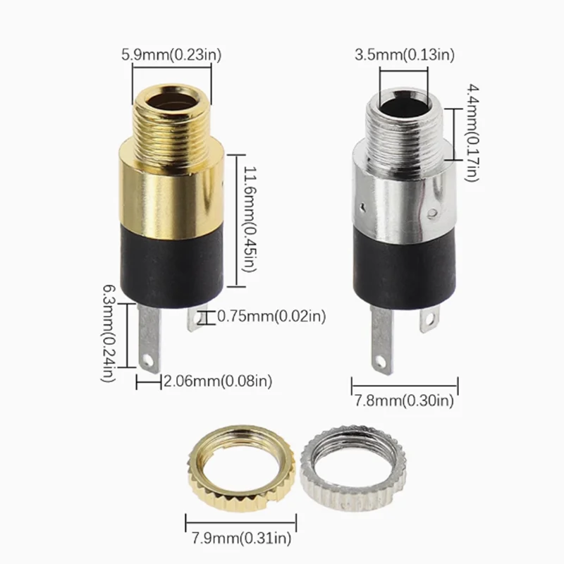 PJ-392 Разъем для наушников 3,5 мм Аудио-видео Разъем 3,5 Стерео с гайкой