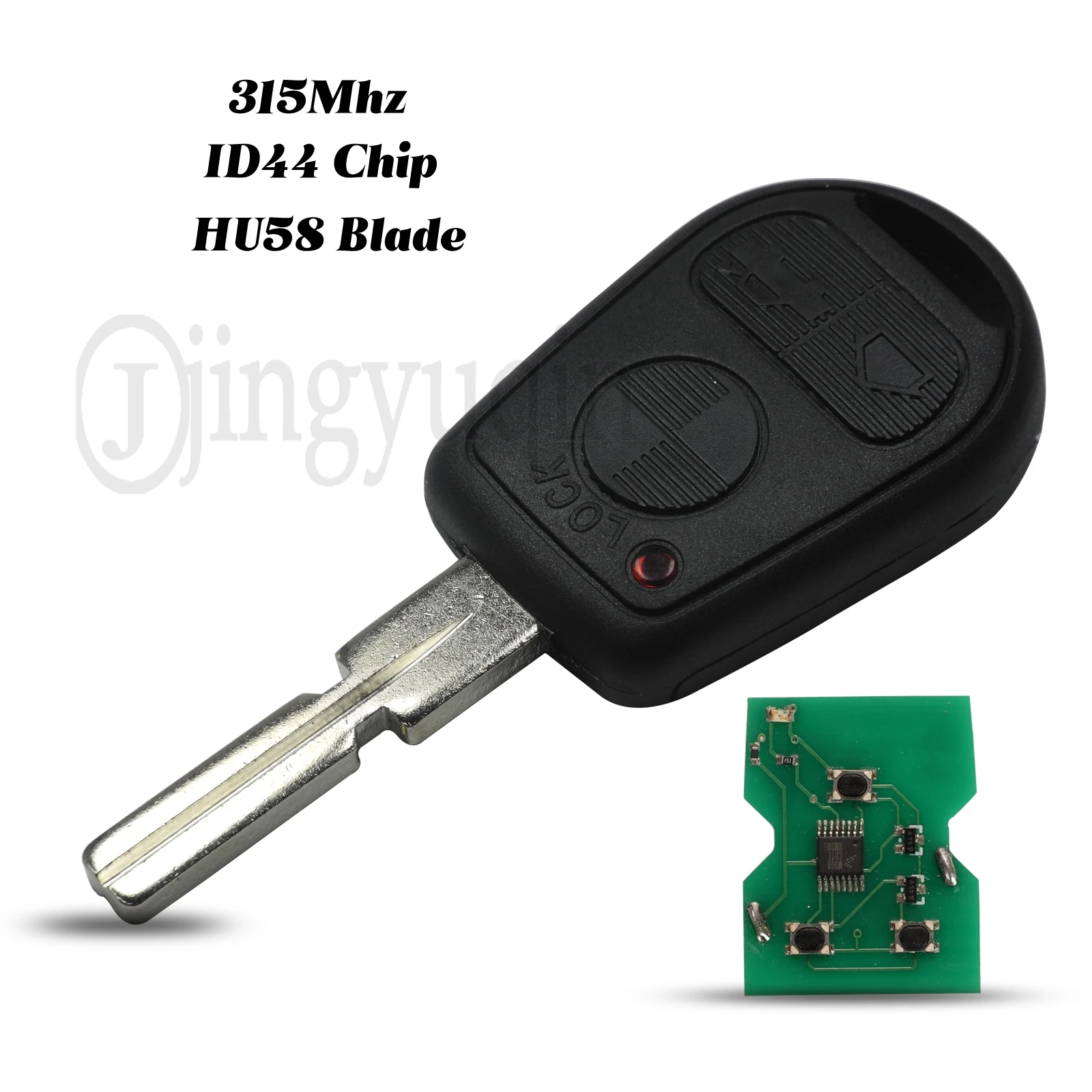 jingyuqin 3Przyciski Do BMW Z3 E31 E32 E34 E36 E38 E39 E46 Z3i Zdalny kluczyk samochodowy 315Mhz ID44 Chip Fob Z HU58 Blade Zamiennik