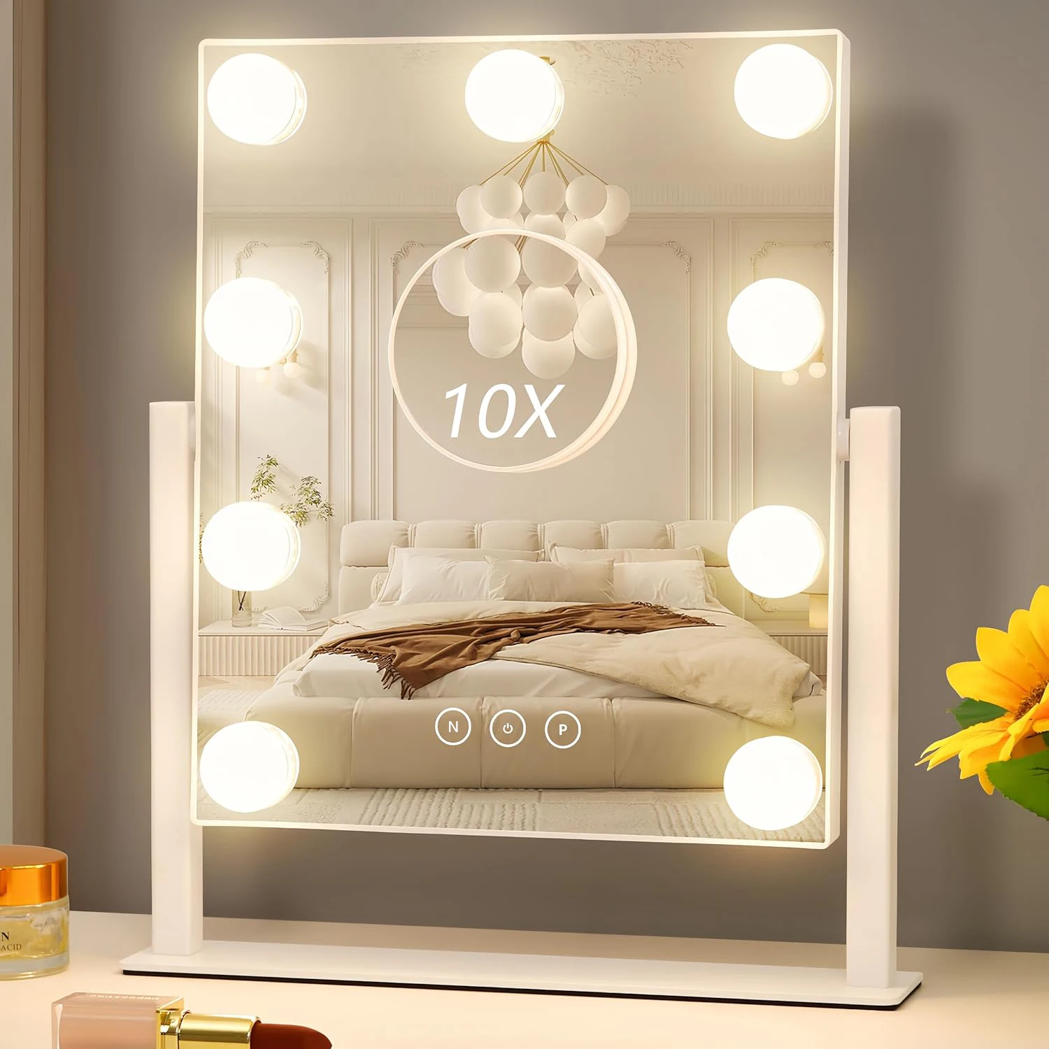 vanity-mirror-with-lights-makeup-mirror-with-3-color-lighting-modes-detachable-10x-magnification-touch-control-360°rotation