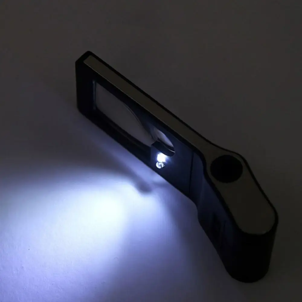

Handheld 3X Magnifying Glass Battery Powered Black Lighted Magnifying Glass Plastic UV Light Luminous Magnifier