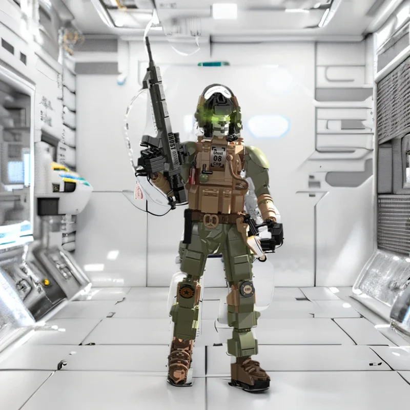 

798 шт., снайперские строительные блоки с призраком, военная военная фигурка солдата, модель кирпича, развивающая игрушка для детей, подарки на день рождения