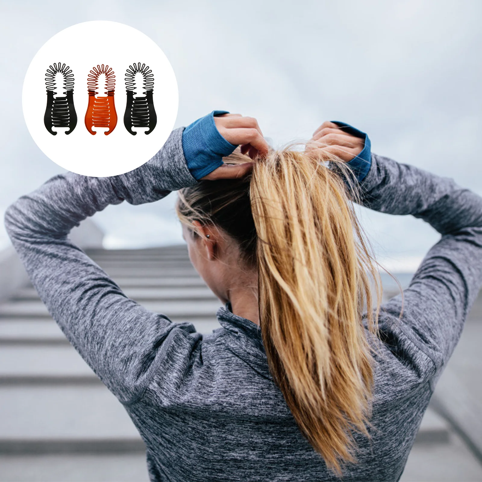 

6pcs Side Banana Banana Hair Comb Clamp Flexible Ponytail Holder Clip For Women Durable Hair Grip Clips Styling Tool