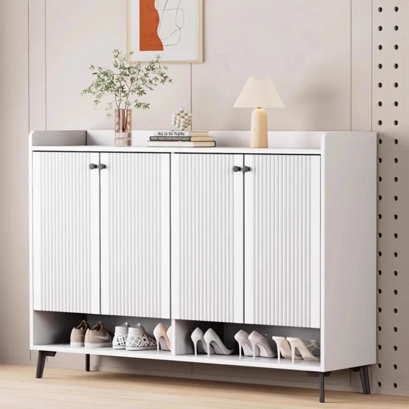 خزانة الأحذية البيضاء الجمالية الحديثة بساطتها تصميم فاخر تخزين خزانة الأحذية الأزياء الداخلية Sapateira الأثاث العصري #3