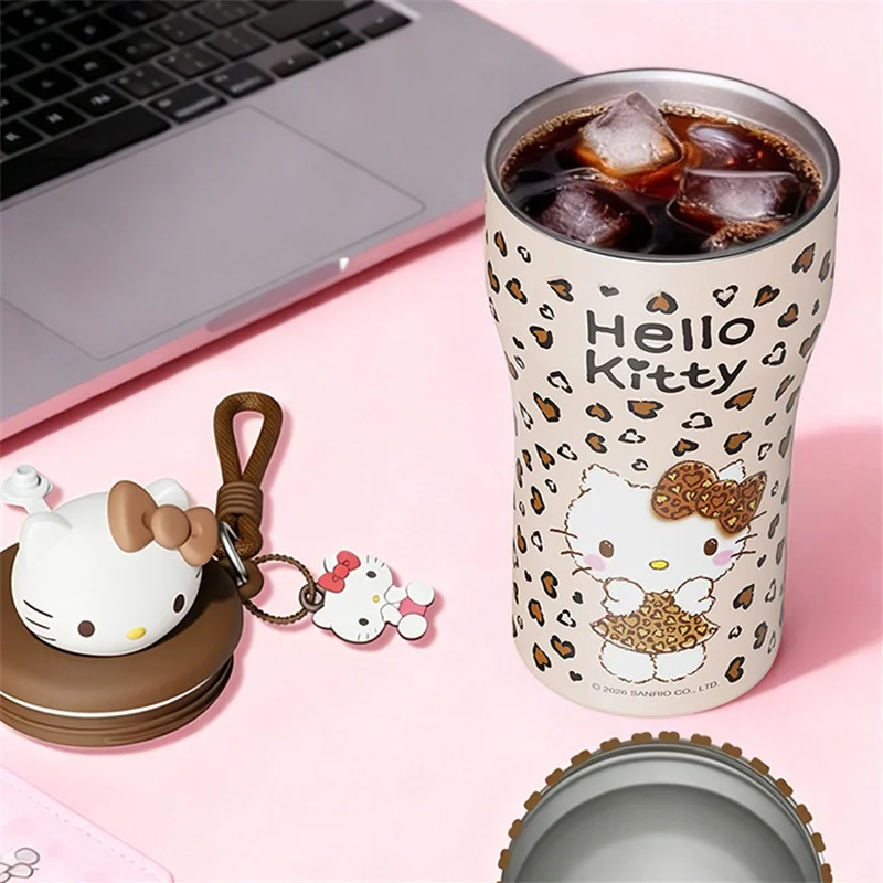 X&W Sanrio 630ml Insulated Bottle Stainless Steel Vacuum Flask with Straw＆Strap Keep Hot＆Cold Cup Cartoon My Sweet Piano Car Mug