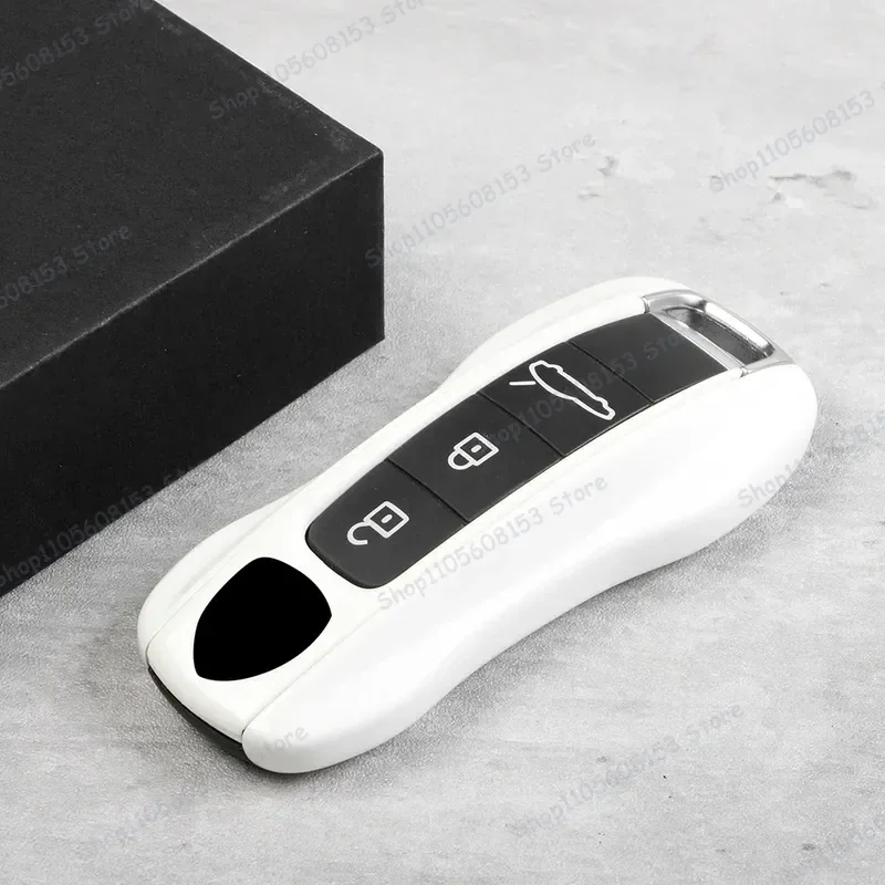 For Porsche Macan Cayenne Panamera 718 911 Taycan Key Cover Protective Key Case White Car Key Organizer Accessory 3
