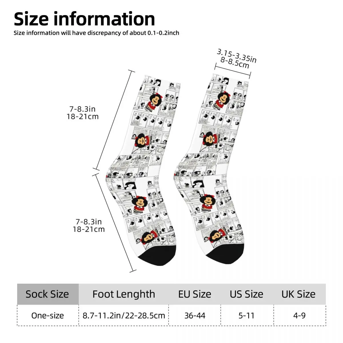 Mafalda Stockings Couple Popular comic Socks Warm Soft Trendy Socks Winter Climbing Non Slip Design Socks Gift Idea