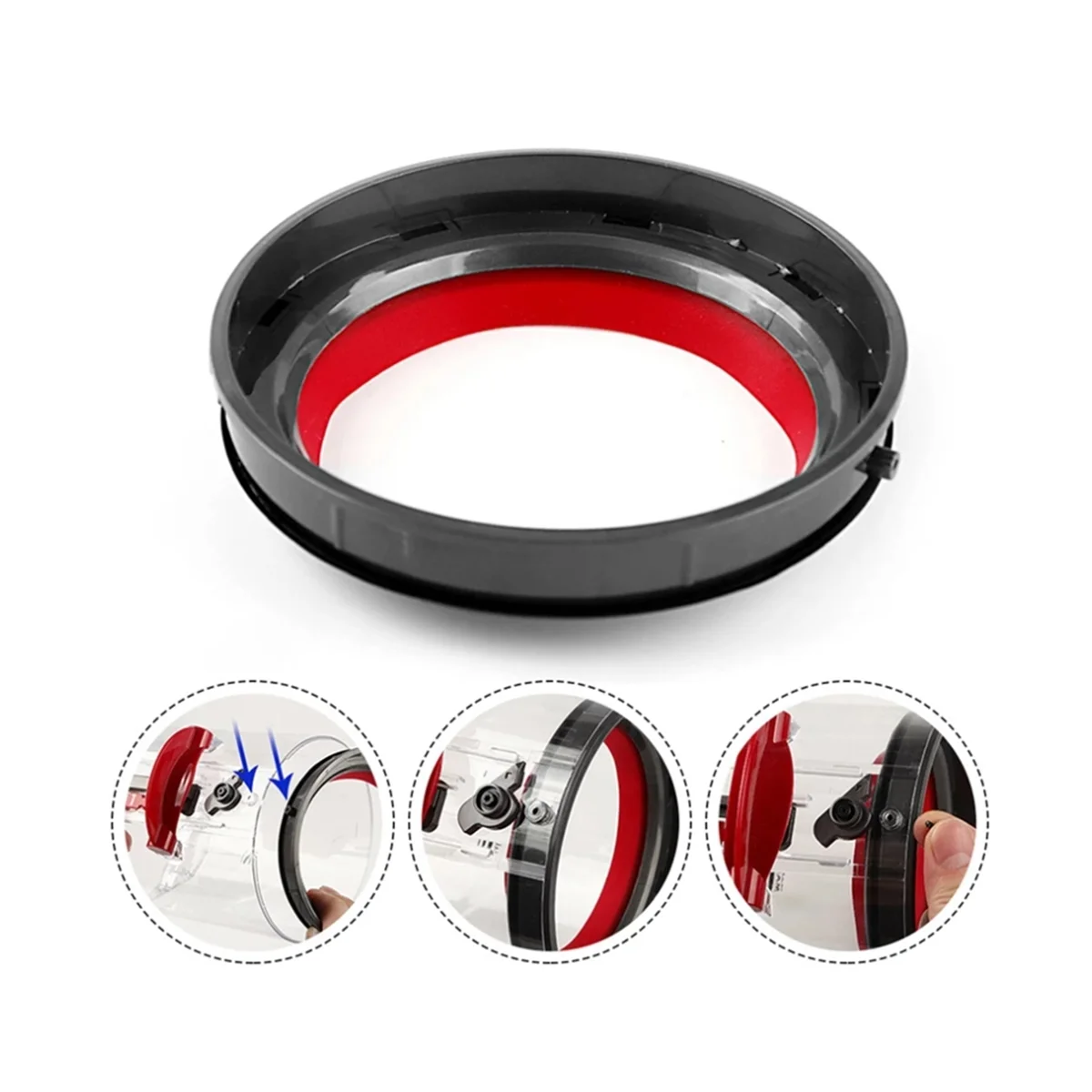 Untuk Dyson V12 V10 penyedot debu tipis tempat sampah atas cincin segel tetap pengganti ember debu Filter pembersih kotak sampah