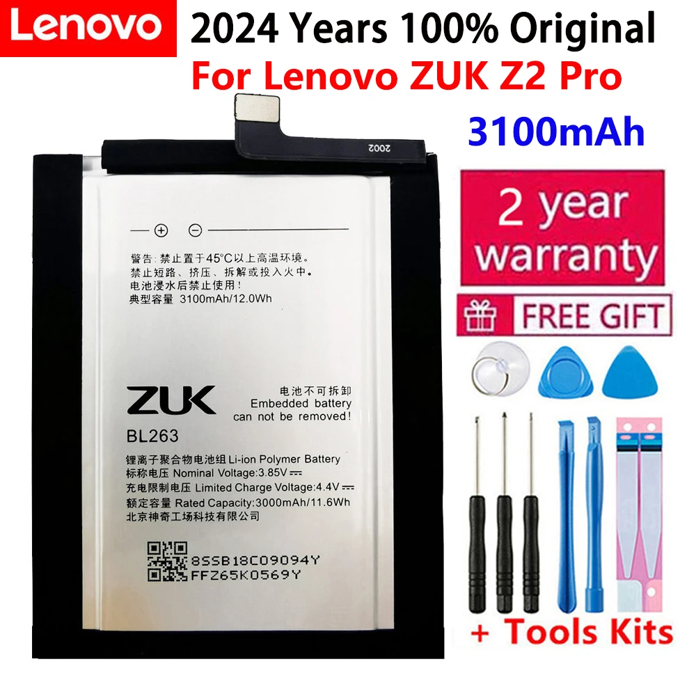 

100% Original new For Lenovo 3100Mah BL263 Original Battery Replacement for Lenovo ZUK Z2 PRO Z2pro Smart Mobile Phone Battery