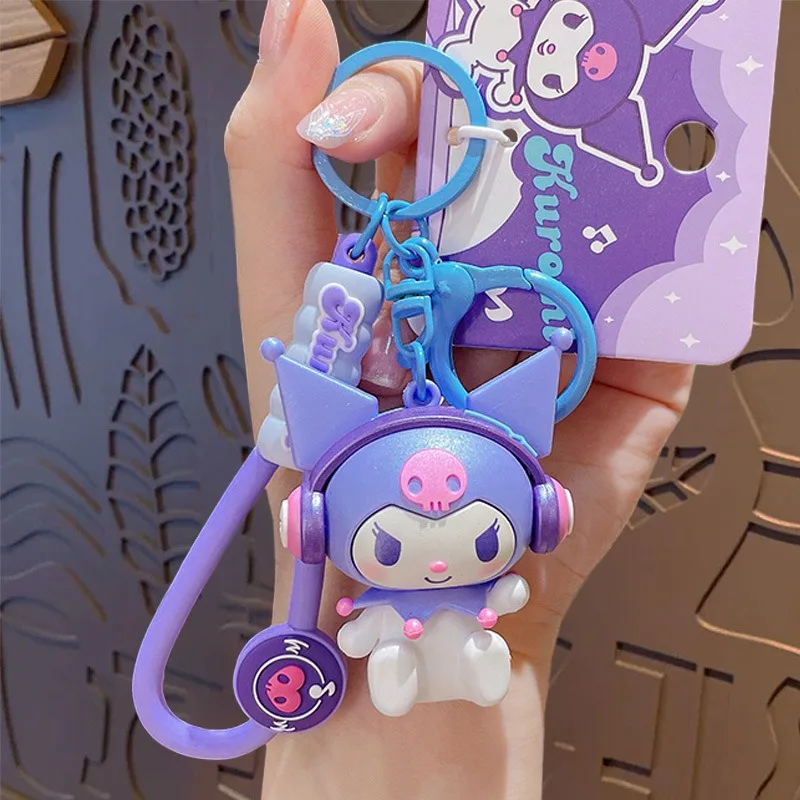 Genuine Sanrio Kitty Kuromi Cartoon Bracelet Couple Bag Pendant Car Keychain Pendant Charm Phone Anti-lost Wrist Strap Chain - view 3