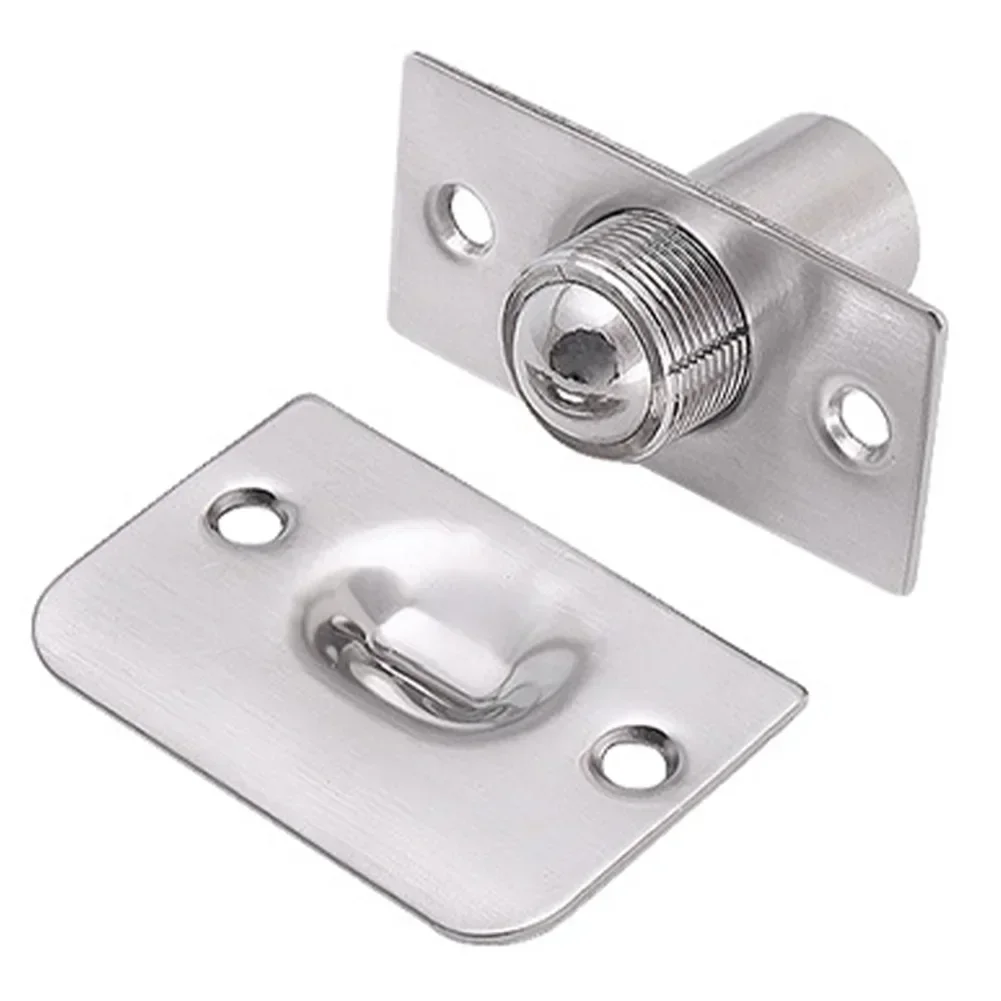 Door Catch Stainless Steel Adjustable Roller Ball Door Spring Catch Lock Internal Latch Set Closet Door Ball Catch