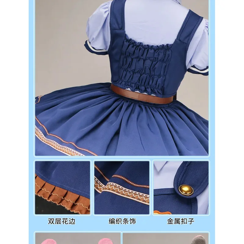25COSHigh Quality New Zootopia Judy Bunny Costume Cosplay Halloween Party Clothes Disguise Cartoon Zoo Roleplay Fantasia Outfits