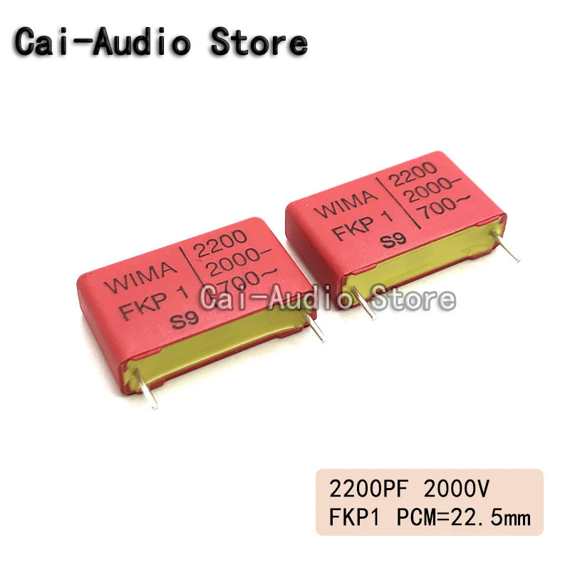 2PCS/5PCS/10PCS/Lot Germany WIMA FKP1 2000V 2200PF 2000V222 2.2NF Film Capacitor 2000v2200PF 222 Pitch 22.5mm FKP1U012205D00