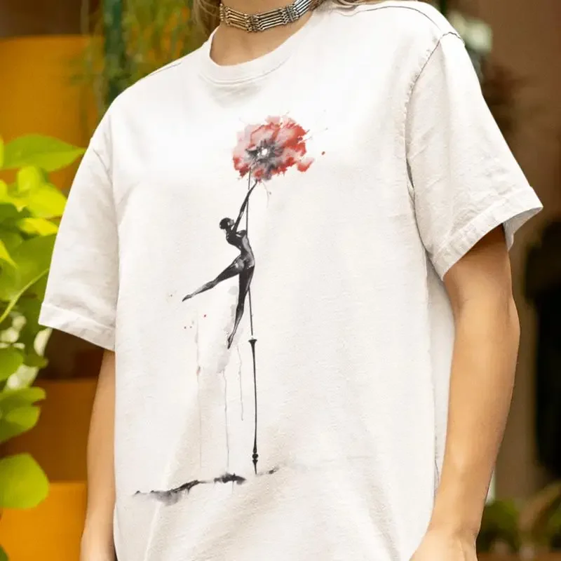 Artistic Dancer with Flower T Shirt Äì Abstract Ballet Design Unique