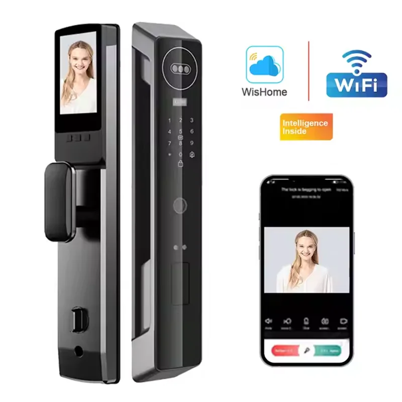 WIfl 3D Face Smart Lock Door Security Face . Camera Monitor Intelligent Fingerprint Password Biometric Electronic Key Unlock