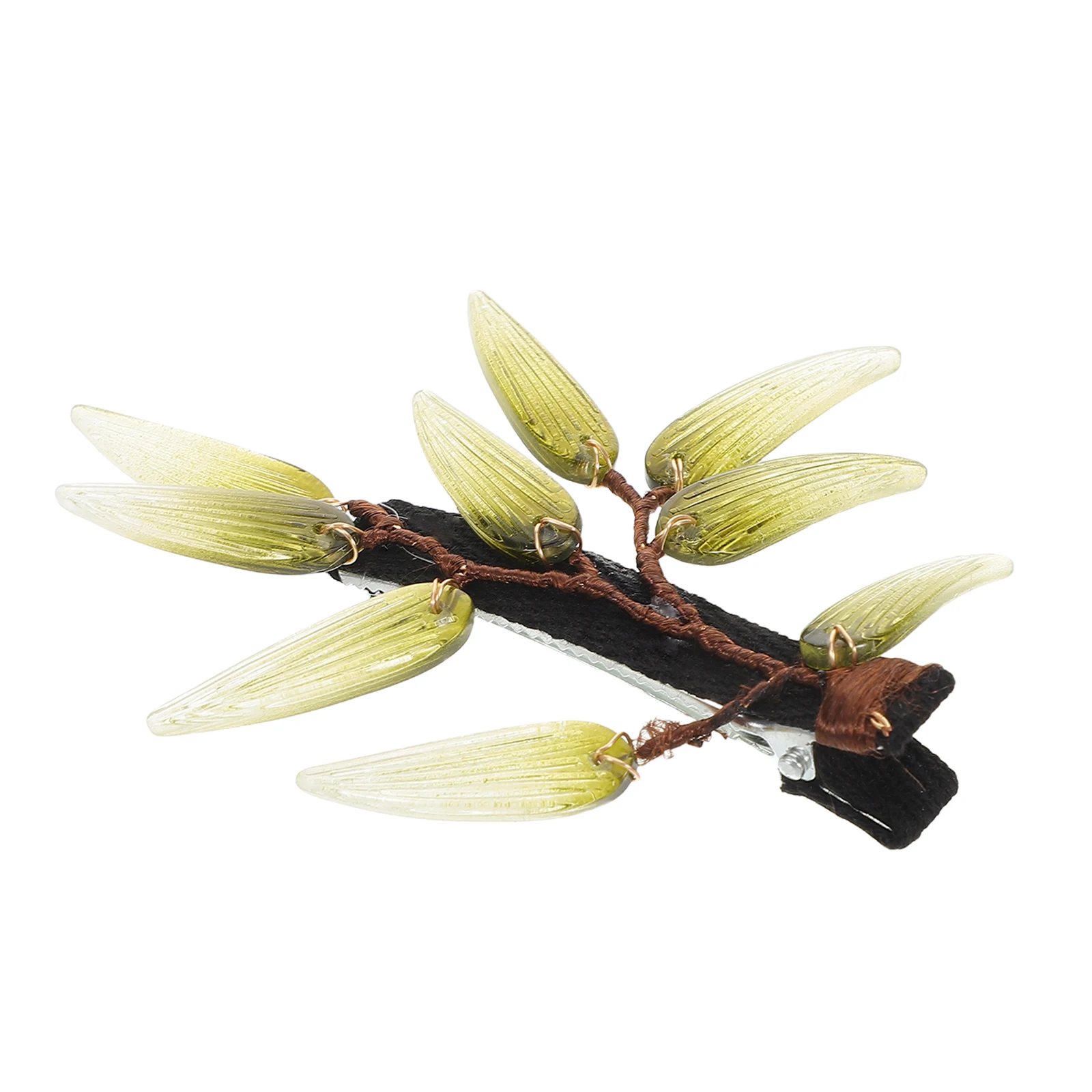

Simulated Bamboo Leaf Hair Clip Accessories for Women Vintage Fun Hairpins Chinese Hair Barrettes Lightweight Duckbill Side