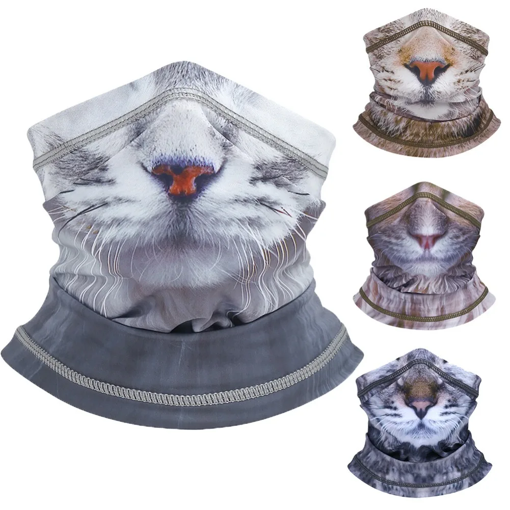 

3D гетры с изображением животных, защита от ультрафиолета, полумаска для катания на лыжах, езды на велосипеде, мотоциклетный шарф, солнцезащитный крем, бандана для мужчин и женщин