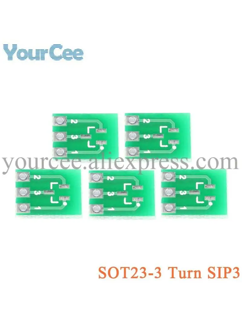 50szt/5szt SOT23 SOT23-3 Turn SIP3 Adapter Converter Plate SOT SIP IC Socket PCB Board Double-Side SMD Turn to DIP SIP3 Diy kit — zdjęcie 2