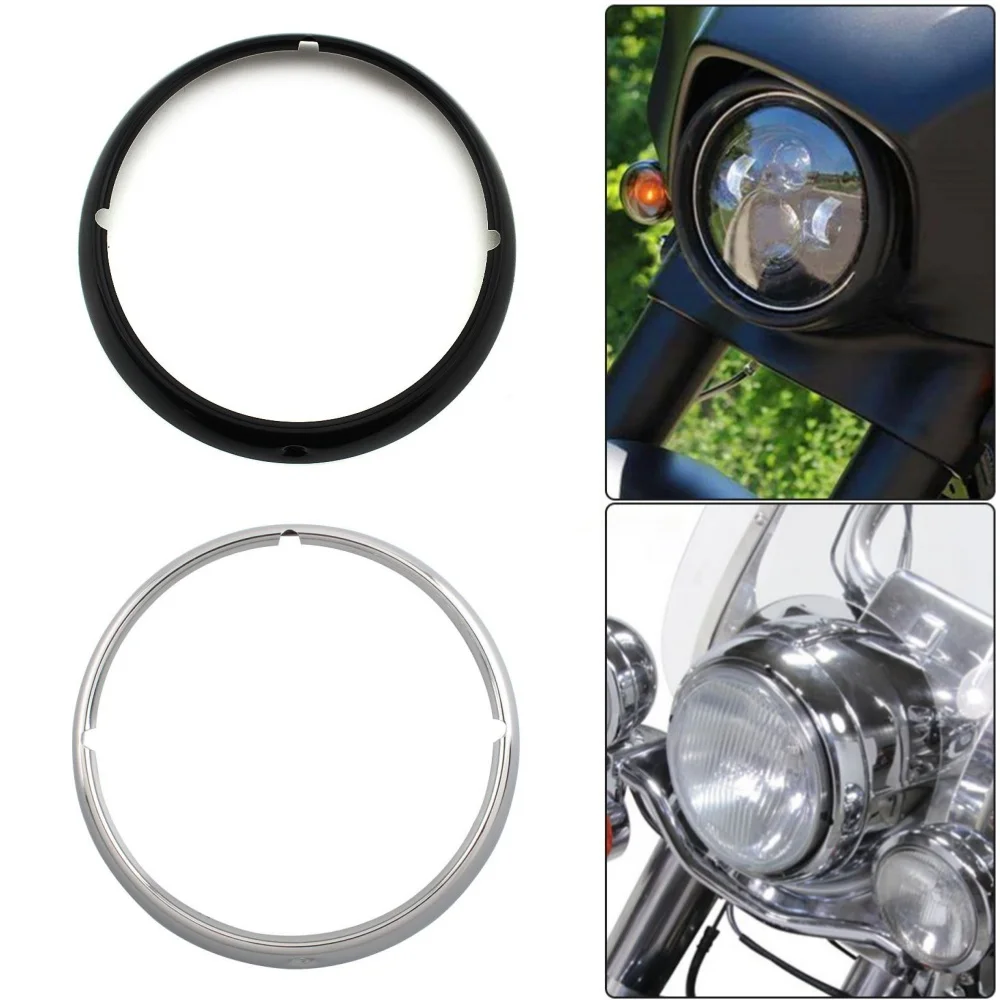 

Motorcycle Accessories 7" Round Headlight Trim Ring For Harley Touring Road King Electra Street Glide Headlamp Decoration Cover