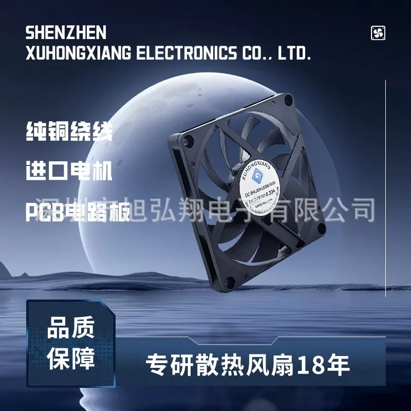 801012V Silent Small Fan with Double Ball Bearing for DC Low Voltage Radiator Cooling Electric Fan