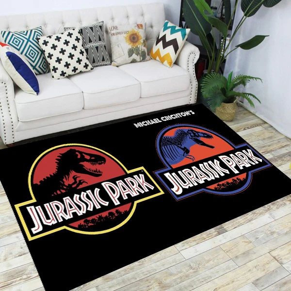 Jurassic Park Dinosaur Cartoon Carpets Rugs Non-slip Area Rug for Living Room Bedroom Foot Pad Decoration,Child Game Floor Mat