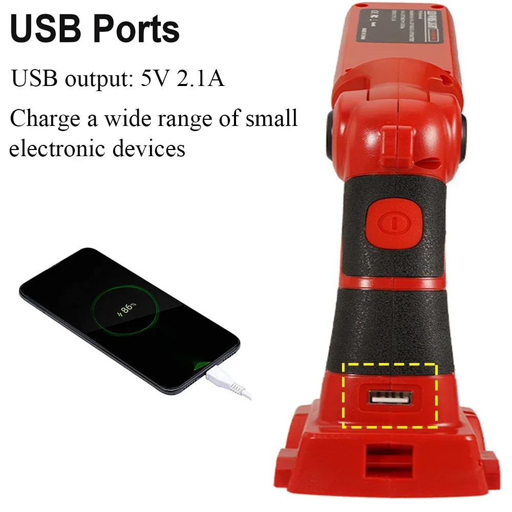 مصباح مكتبي عمودي LED مع منفذ USB ، أداة كهربائية لميلواوكي ، بطارية أيون الليثيوم 12 واط ، 1000LM ، 14 ، 18 فولت