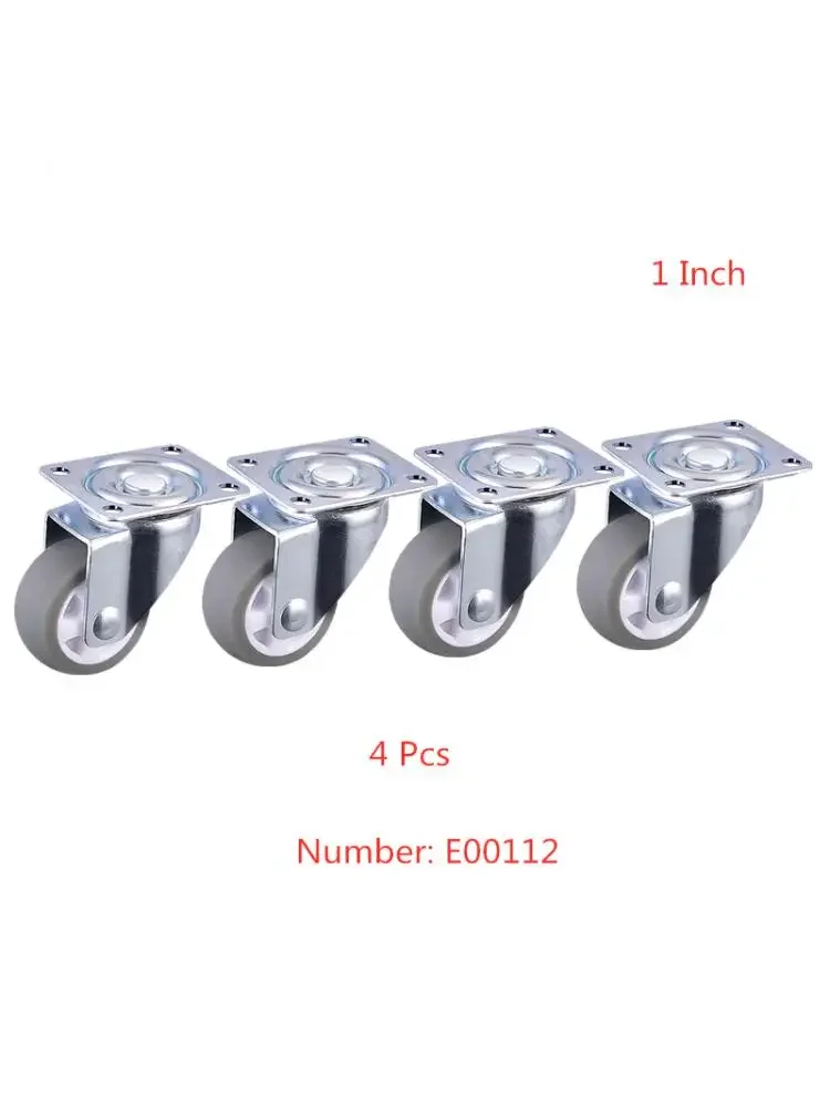 

4 Pcs/Lot 1 Inch Casters Gray Tpe Universal Wheel Diameter 25mm Mute Roller Total Height 40mm Home