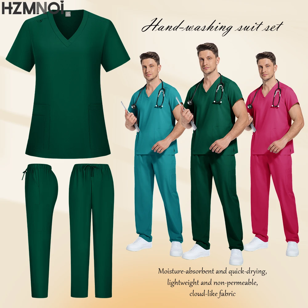 Sei colori unisex a maniche corte farmacia infermiera uniforme medico ospedaliero abbigliamento da lavoro uniformi per chirurgia dentale orale set di scrub medico
