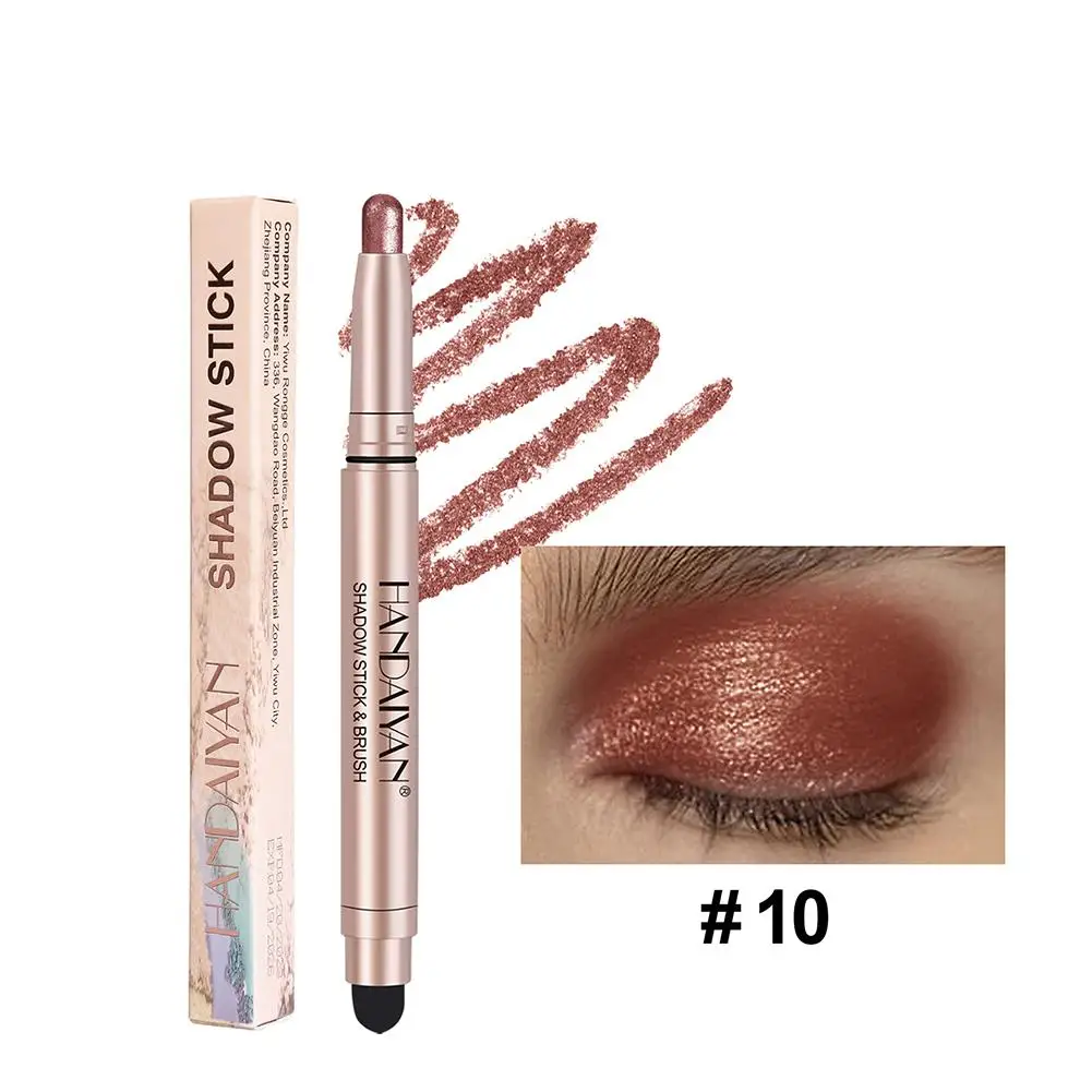 Ombretto a doppia testa Stick Diamond Shimmer Highlighter Ultra pigmentato long lasting Cream Sponge Pen Shadow matite Eye D4F1