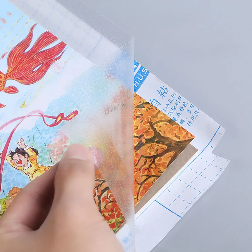 

16pcs Book Film Transparent Frosted Waterproof Plastic Textbook Covers Self-Adhesive Protective Covers For Students