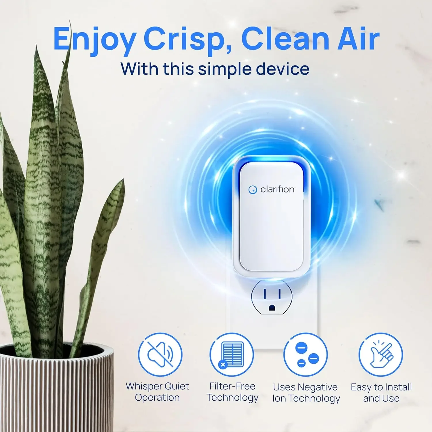 Air Ionizers for Home (6 Pack), Negative Ion Filtration System, Quiet Air Freshener for Bedroom, Office, Kitchen, Po