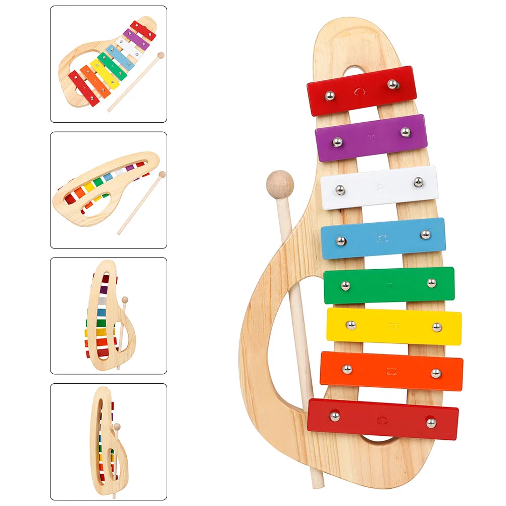 ไม้เครื่องดนตรี 8-Note ของเล่นดนตรีพื้นผิวเรียบสนุกการศึกษา Baby Rhythm Development