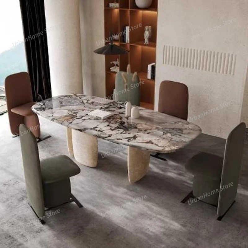 Kitchen Marble Dining Table Center Modern Nordic Designer Dining Table Reception Restaurant Mesas De Comedor Kitchen Furniture