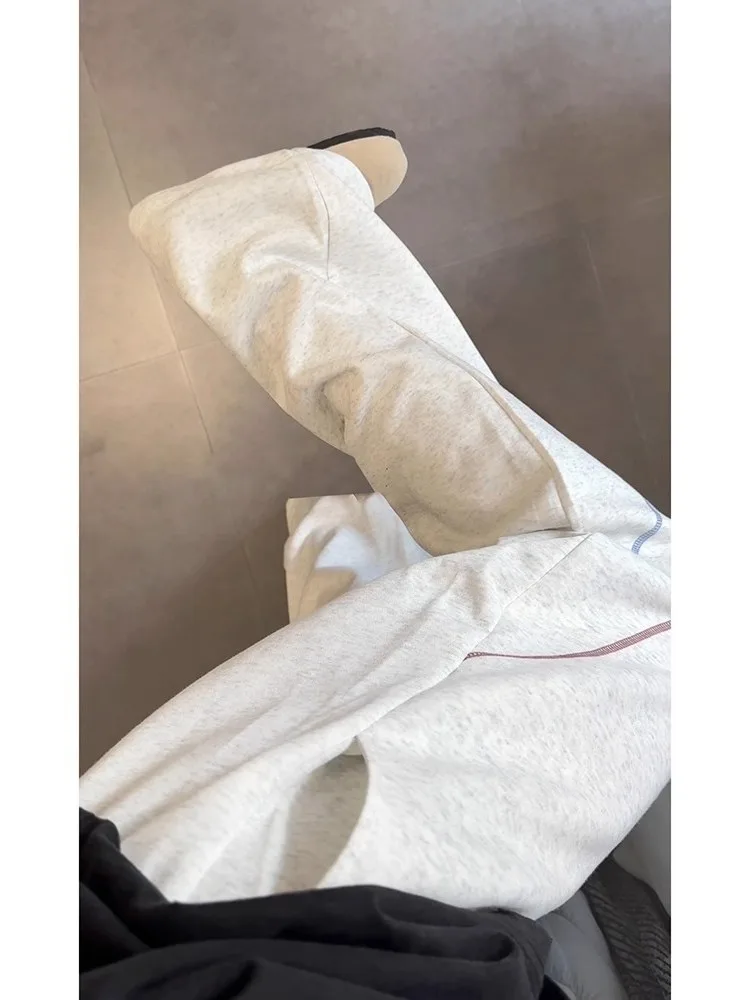 

American Style Wide Leg Casual Pants Men's Spring Design Drapey Loose Straight Cut Sports Trousers Casual Loose Fit Men's Swe...