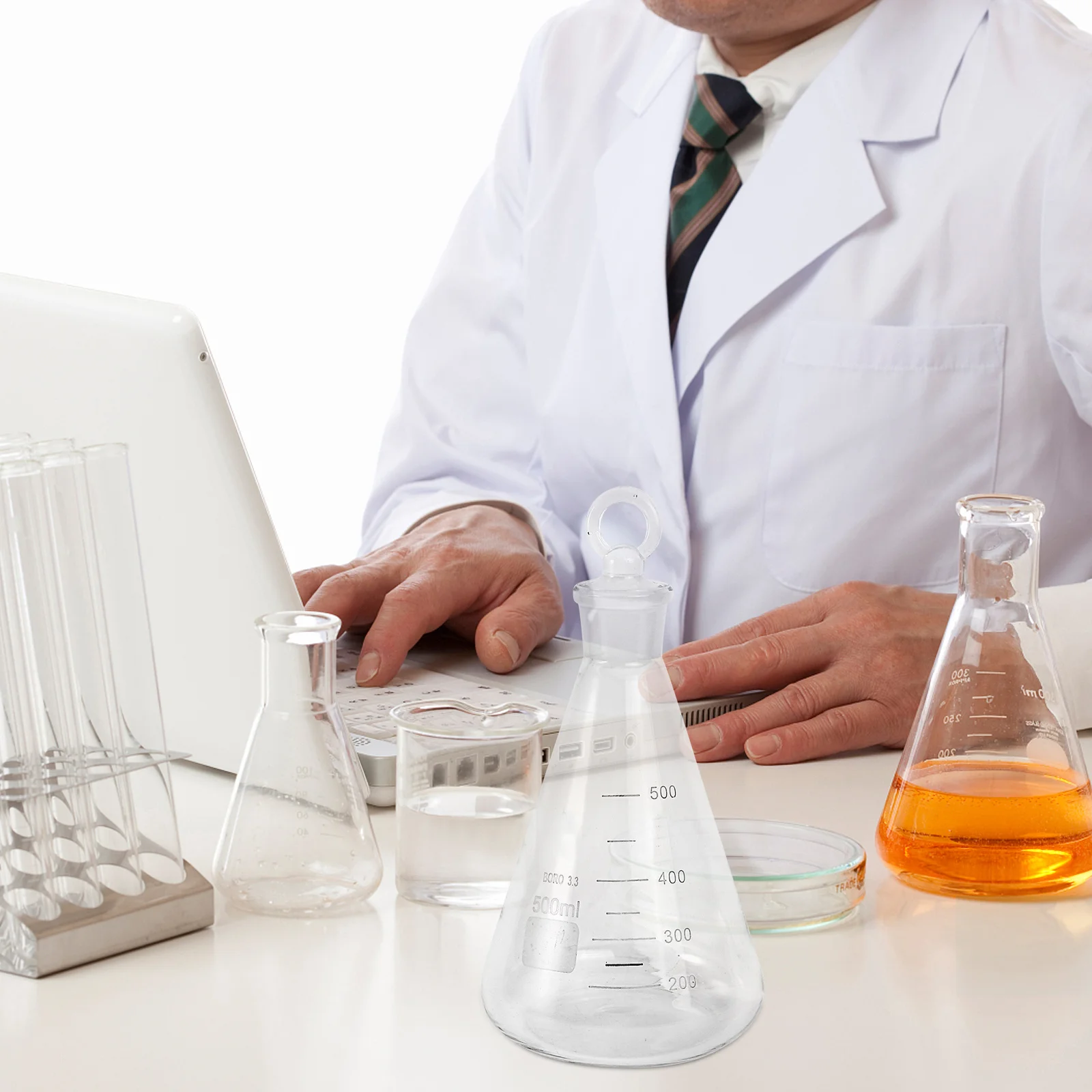 

1Pcs Conical Glass Flask Borosilicate Laboratory Supply School Chemistry Student Experiment Accessory Clear Scale Durable Safe