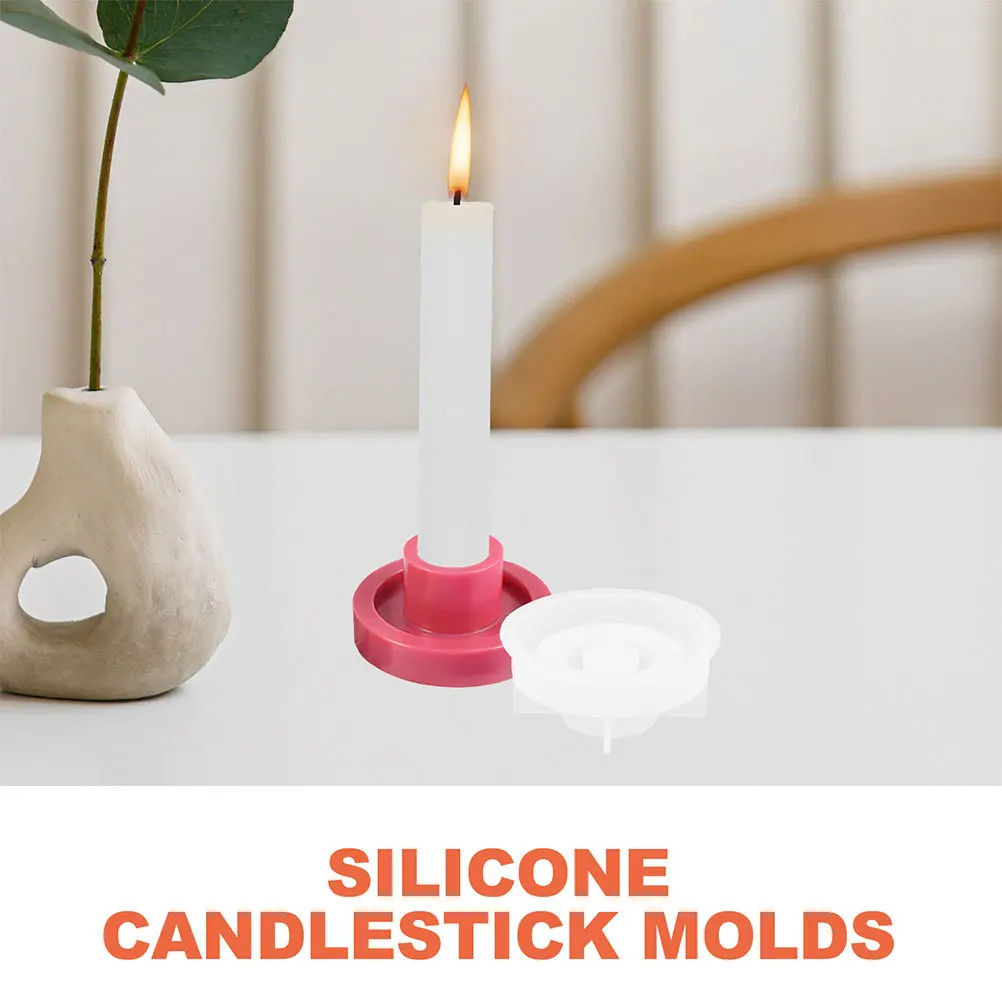 

Silicone Round Candlestick Mold DIY Mold for Creative Holder Tabletop Decor Silicone Holder Molds