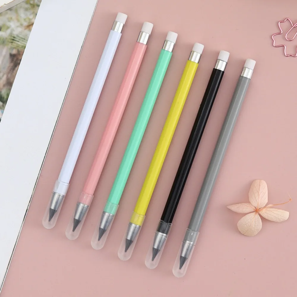 

Reusable Unlimited Writing Pencil Stationery Wear Resistant Eternal Pencil Cute Solid Color Inkless Pencil Students