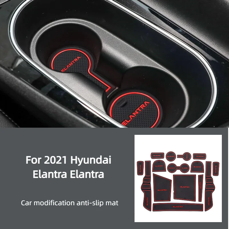 For 2021 Hyundai Elantra Elantra Car Interior Modification Anti-Slip Mat Waterproof Door Slot Water Coaster