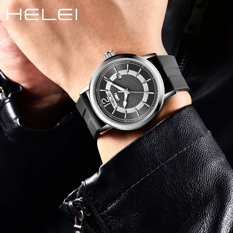 HELEI 다기능 쿼츠 무브먼트 2024 남성용 시계, 모던 트렌드 스타일, 재즈 시리즈, 신제품