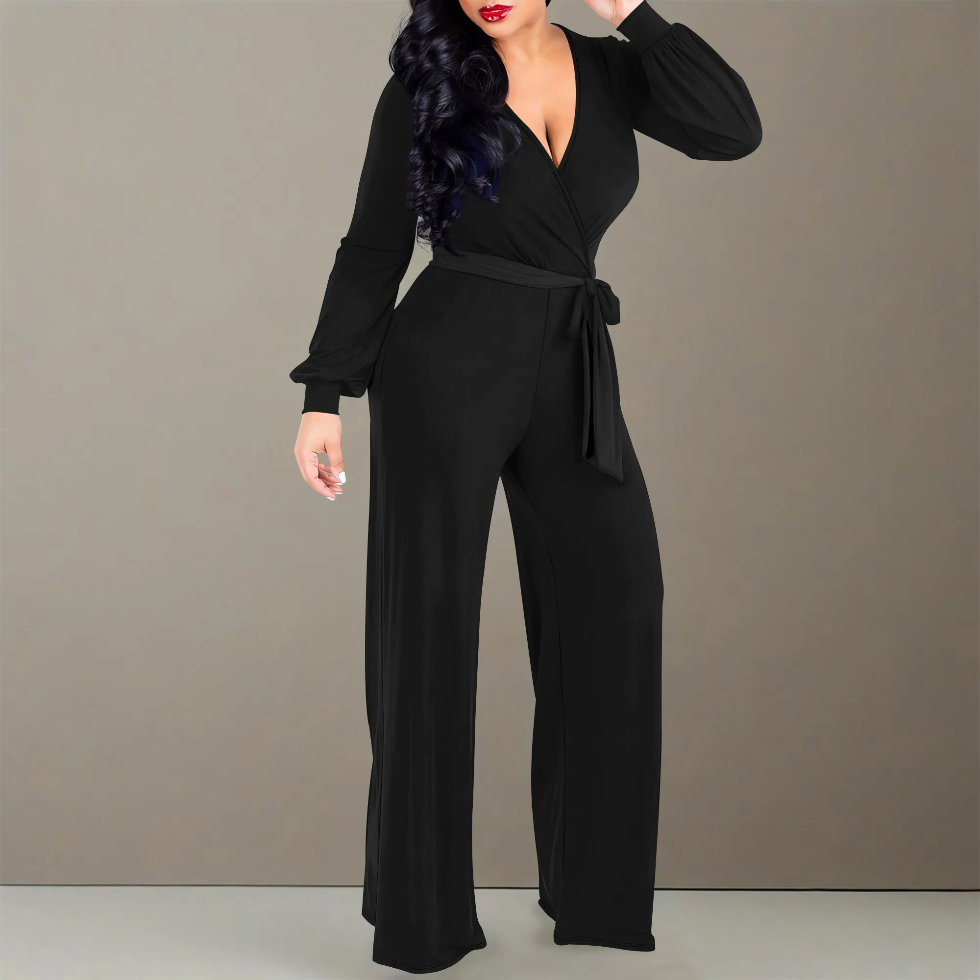 

Женские нарядные вечерние сексуальные глубокие v-образные вырезы больших размеров, длинные широкие брюки, комбинезон, клубная одежда