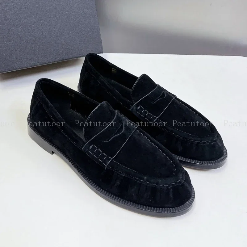 Dames Loafers Ronde Neus Topkwaliteit Echt Leer Flats Ondiep Comfort Dagelijks Woon-werk Wandelschoenen Kantoor Casual Schoenen Hot