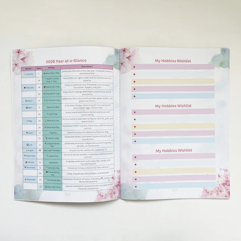  2026 Women's Hobby Handbook Softcover Hobbies Writing Journal with Multipurpose Layout Pages for Journaling Note Taking
