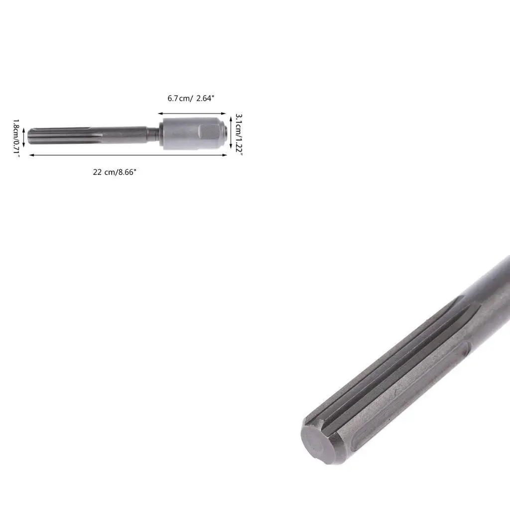 652F To Adaptor for Rotary Demolition Hammers 8'' Length Chuck Drill Converter Shank Quick Tool