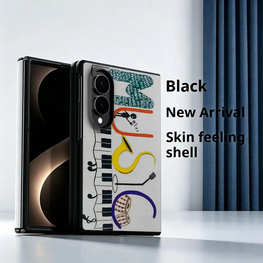 Luxury Phone Cover Case for Samsung Galaxy Z Fold 8 Z Fold8 Wide ZFold Wide ZFold8 Piano Colorful Notes