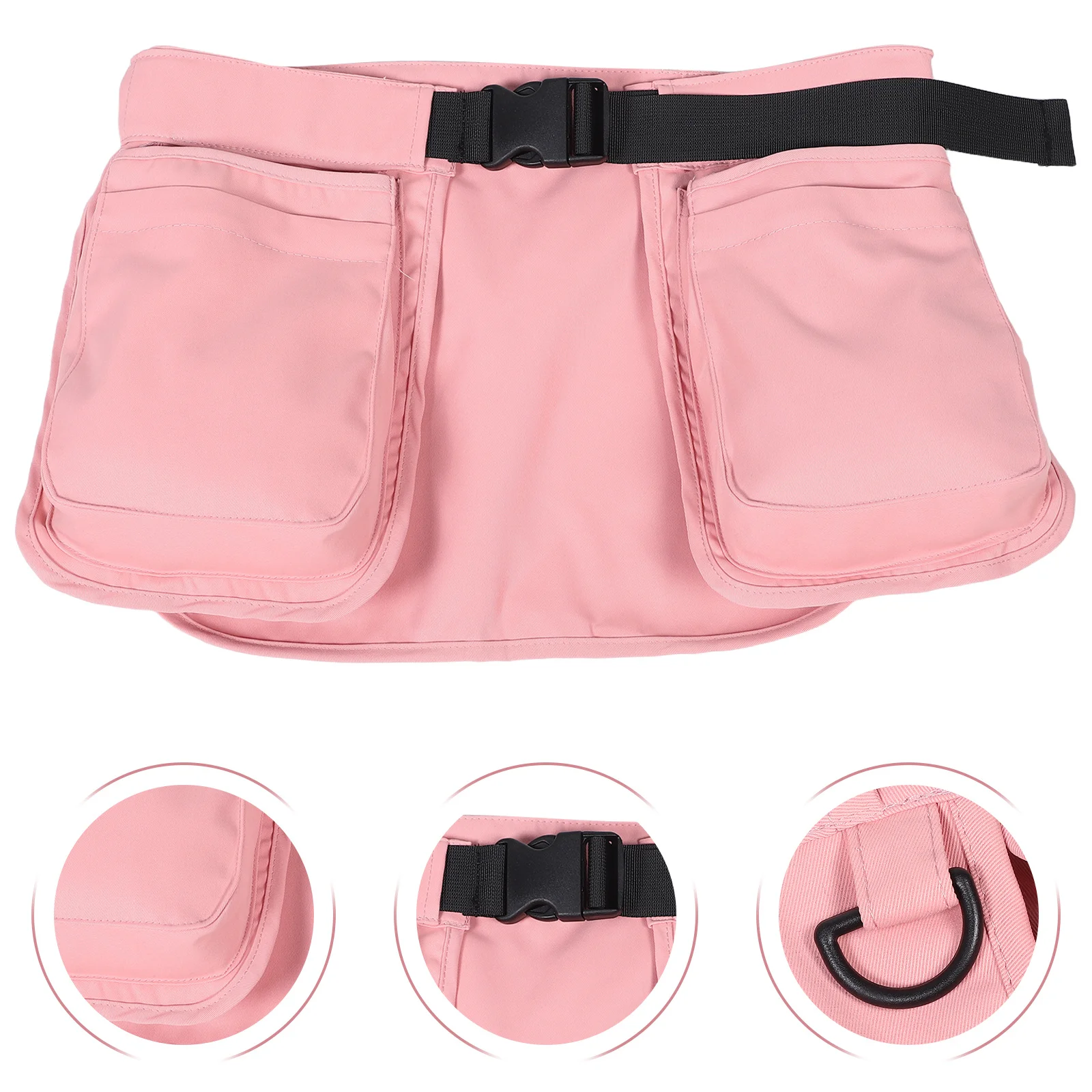 

Multi-Pocket Waist Pack Lightweight Adjustable Belt Pouch For Women Men Travel Hiking Running Outdoor Utility Apron Bag Pink