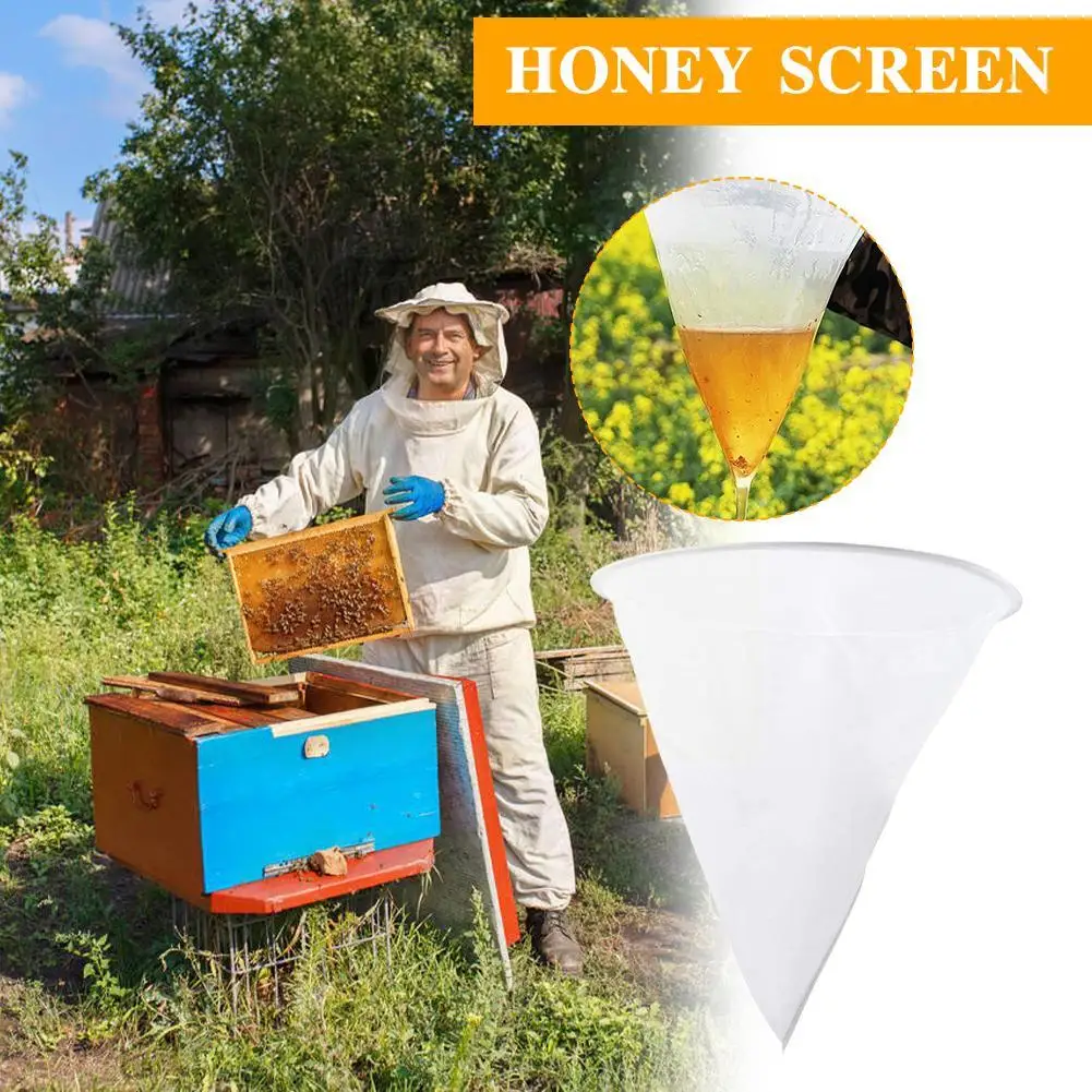 Honey Flow Mesh Nylon Sieve Funnel-Shaped Strainer Net Filter Supplies Beekeeping Cloth Impurity Bee Tool Filter Fiber Scre I2H2