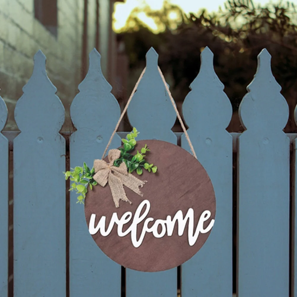 

Welcome Sign Wooden Round 30cm Rustic Hanging Plaque Front Door Farmhouse Decor Outdoor Porch Decoration Welcome Signs