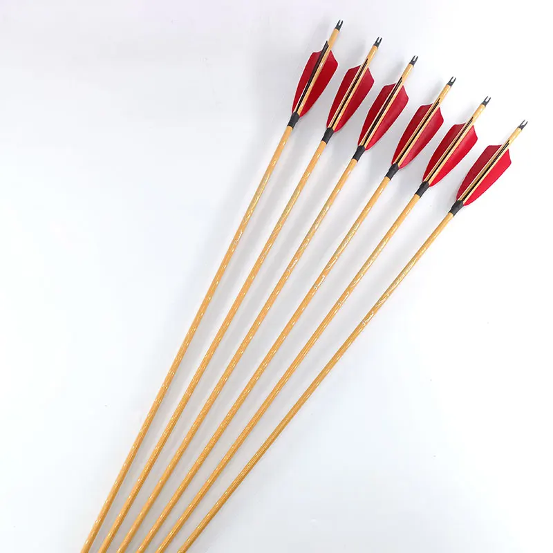 

6PCS Pinals Archery Caron Arrows Shafts Spine 400 500 600 Turkey Feather Tranditional Recurve Bow Longbow Hunting