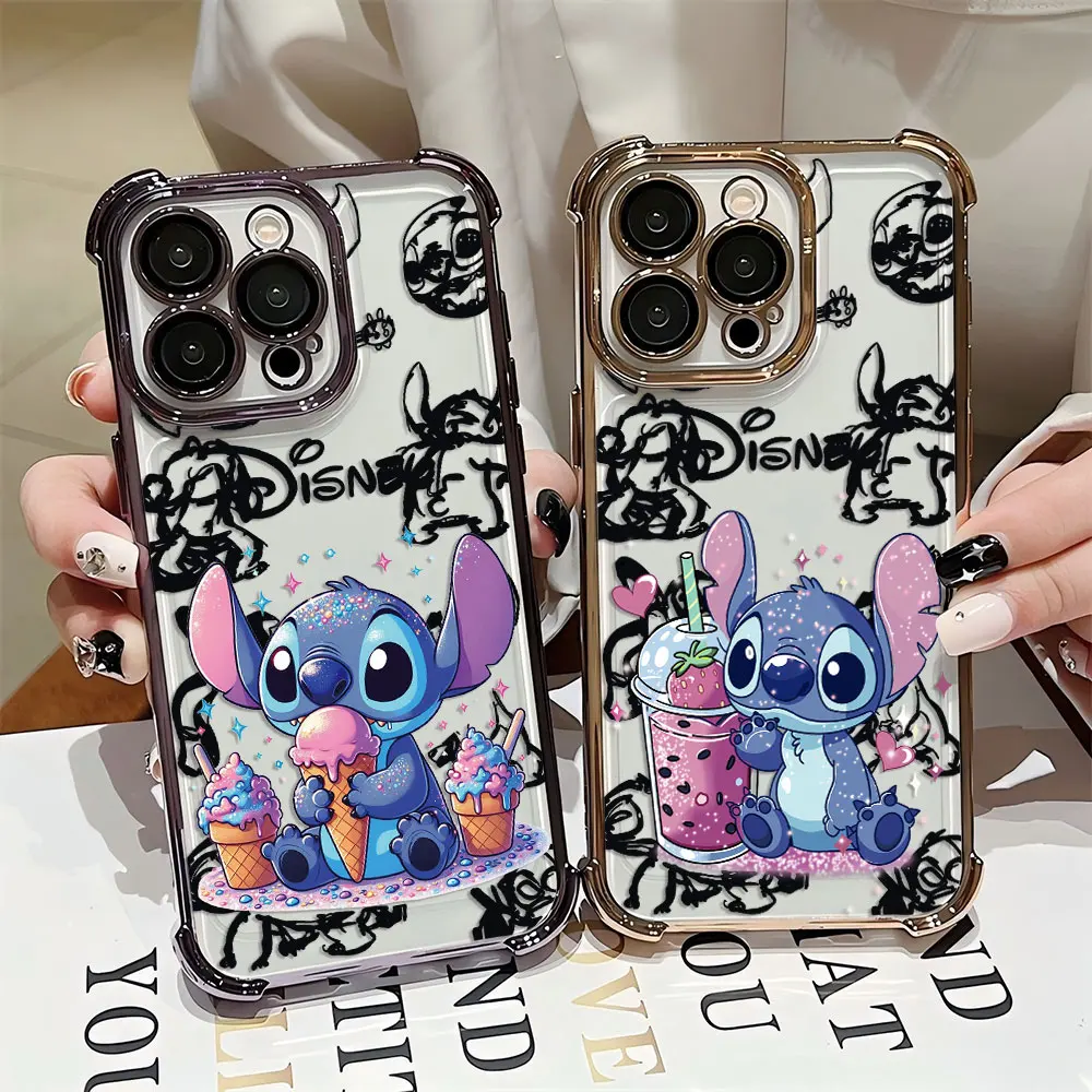 Cool Cartoon Stitch Disneys Plating Case For vivo V29e Y200 V27 S16 T1 S15 V25 V23 S12 Y38 Y28 Y03 Y17s Y78 Y36 Y27 4G 5G Cover