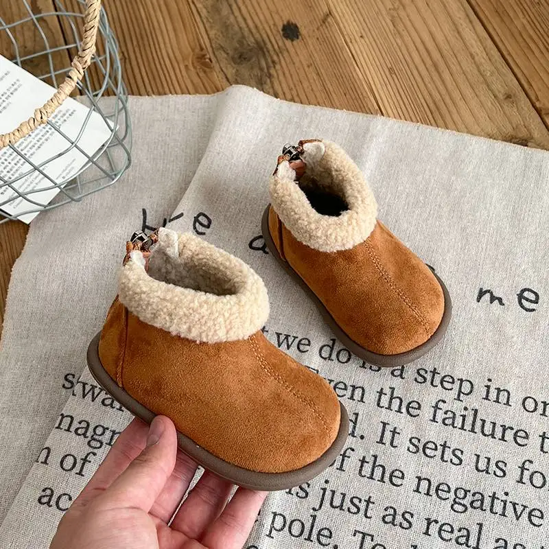 Children's winter ankle boots - Fur-lined side-zip snow boots - Anti-slip rubber sole - Suitable for outdoor play in winter.